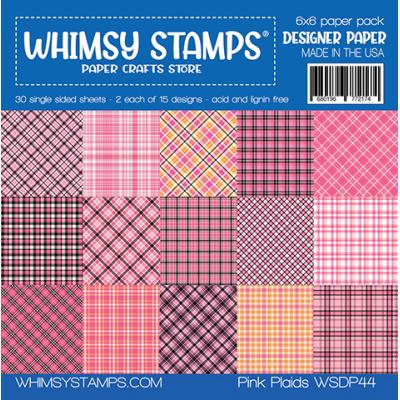 Whimsy Stamps Paper Pad Pink Plaids
